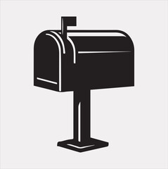 Mailbox symbol silhouette vector on white background