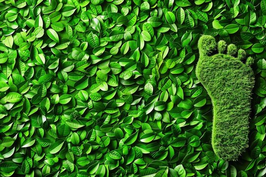 A green footprint showcasing eco friendly behavior.