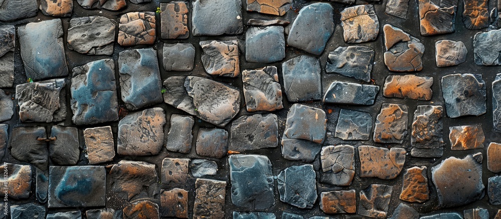 Aufkleber Background texture of cobblestone road with copy space image