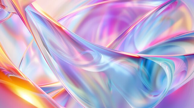 Abstract Colorful Gradient Fluid Shapes