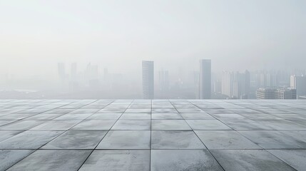 Fototapeta premium Sleek Modern Urban Landscape with Expansive City Skyline