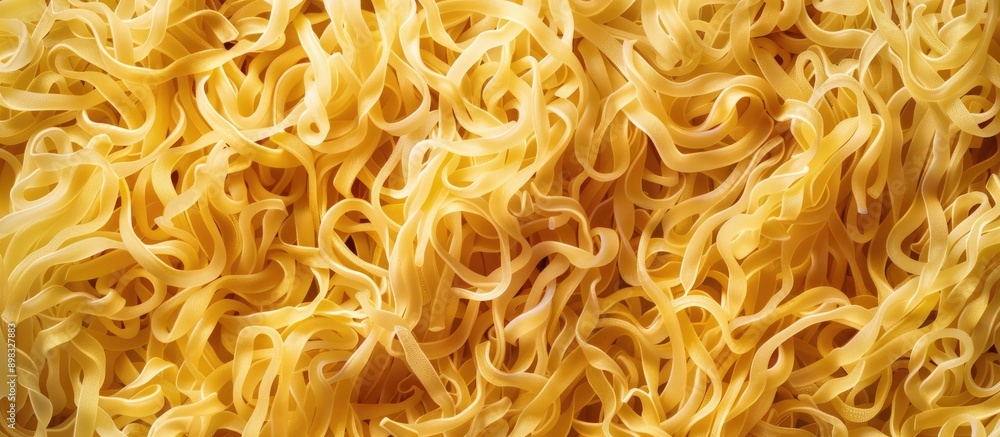Poster A detailed image featuring close up of textured yellow dried noodles with isolated copy space included