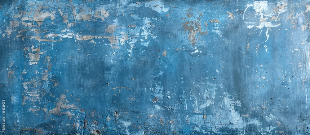 Aufkleber Background of an aged blue concrete wall with visible texture including a blank area suitable for a copy space image