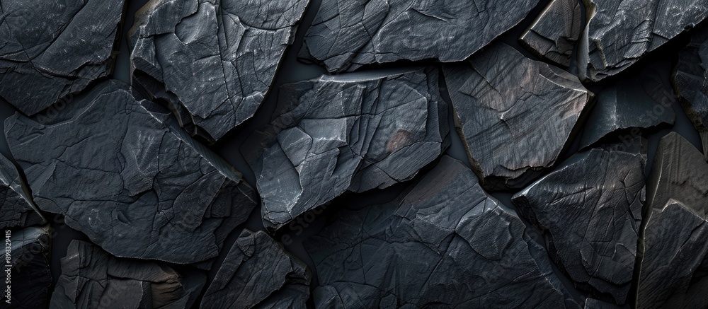 Fototapete Abstract black background with stone elements perfect for adding text or graphics with copy space image