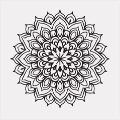 mandala silhouette vector on a white background