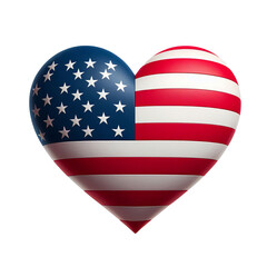 American flag shaped like a heart