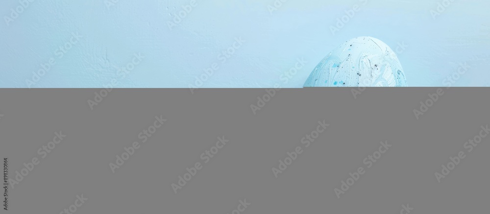 Aufkleber top down view of a blue painted easter egg frame providing room for text on a flat surface. creative