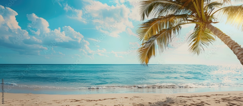 Aufkleber the beach offers a pleasant view with plenty of copy space image for relaxation and tranquility