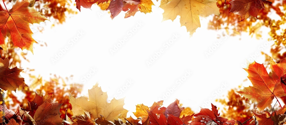 Poster autumn foliage forming a framework with a copy space image