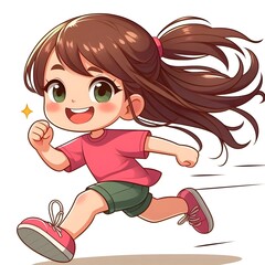 Girl running while smilingq