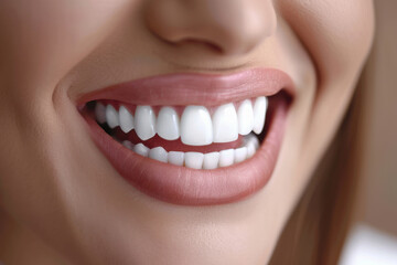 Fototapeta premium close up of young beautiful woman teeth