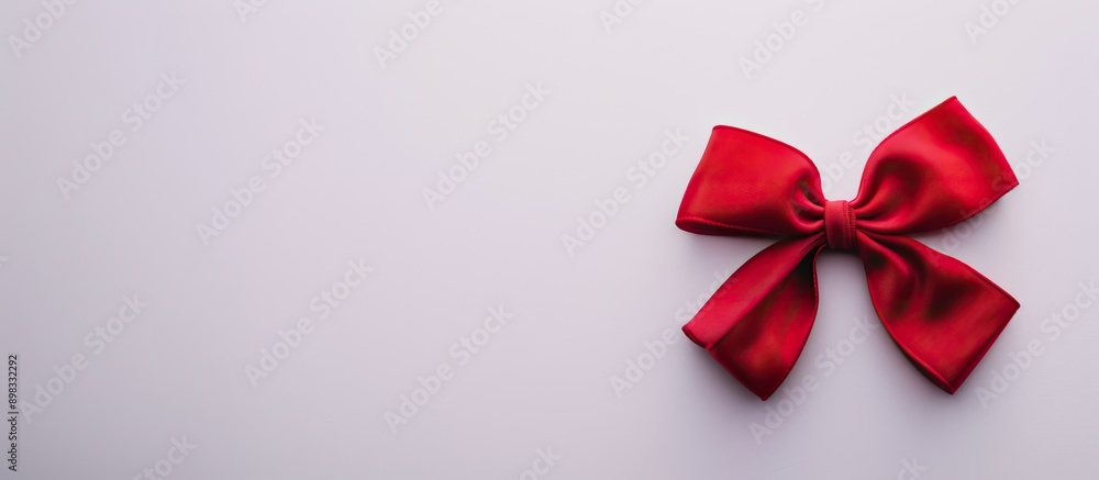 Aufkleber close up shot of a red bow on a white background with copy space image