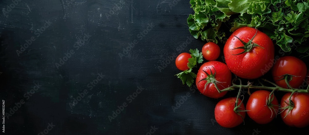 Poster dark background showcasing vegetables with ample copy space for a healthy meal menu pricing details 