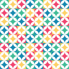 colorful geometric seamless pattern on a purple background