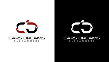 CD C D Letter Logo Design in Black and White Colors. Creative Modern Letters Vector Icon Logo Illustration.