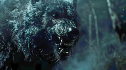 Fierce Werewolf for Halloween: Spooky October Illustration