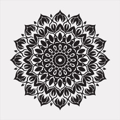 mandala silhouette vector on a white background
