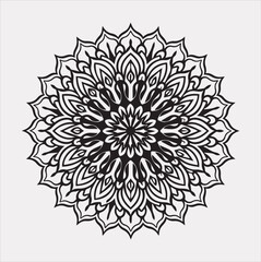 mandala silhouette vector on a white background