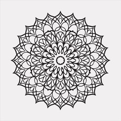 mandala silhouette vector on a white background