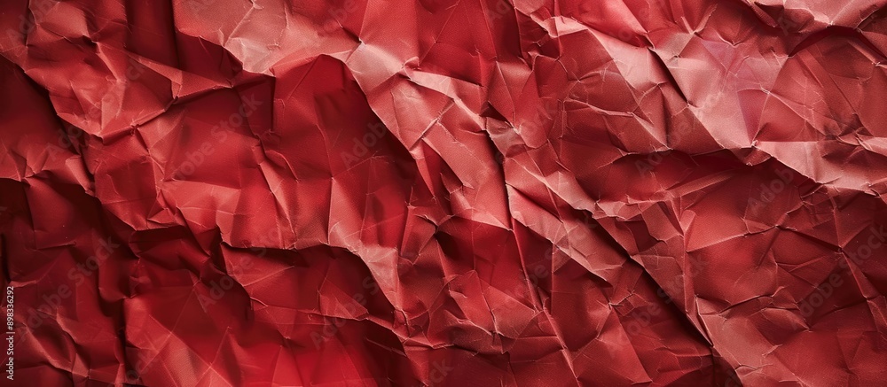 Leinwandbilder Crumpled red paper texture providing high quality background with ample copy space image for text