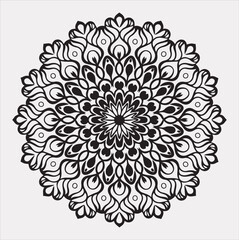 mandala silhouette vector on a white background