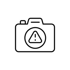 Broken Camera outline icons, minimalist vector illustration ,simple transparent graphic element .Isolated on white background