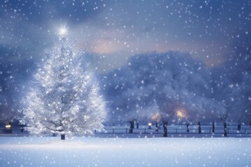 Naklejka premium Christmas snow outdoors winter.
