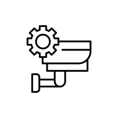 Camera repair outline icons, minimalist vector illustration ,simple transparent graphic element .Isolated on white background