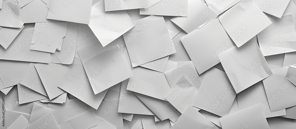 Poster abstract background with a collection of white note papers offering copy space image