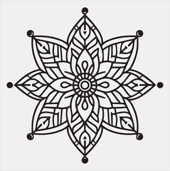 mandala silhouette vector on a white background