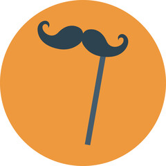 Moustache vector icon in rounded style 