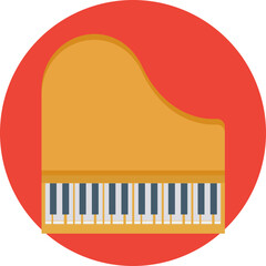 Piano vector icon in rounded style 