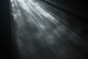 Obraz premium Intense beams of light cutting through the darkness, A monochrome photo of sunlight breaking through the clouds, AI generated