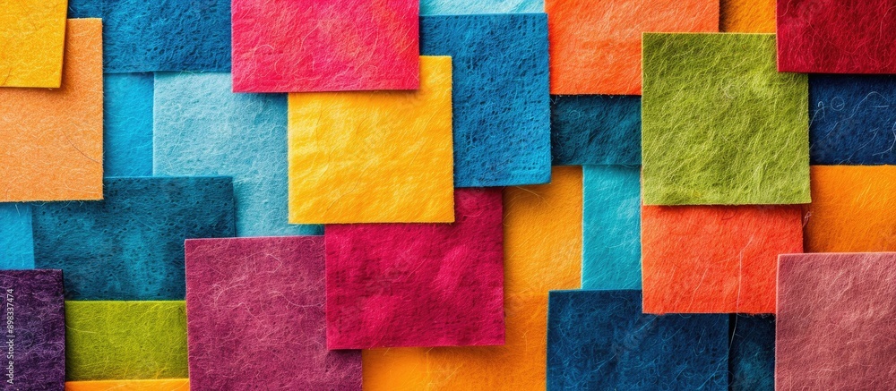 Fototapete image capturing the colorful felt textures arranged together in a visually appealing composition wit