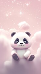 Naklejka premium Chubby panda animal wildlife mammal.