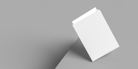 Draft folder mock up. Reinforced folder mock up isolated on white background. 3D illustration