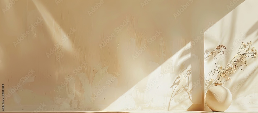 Poster background in beige color provides ample copy space for images