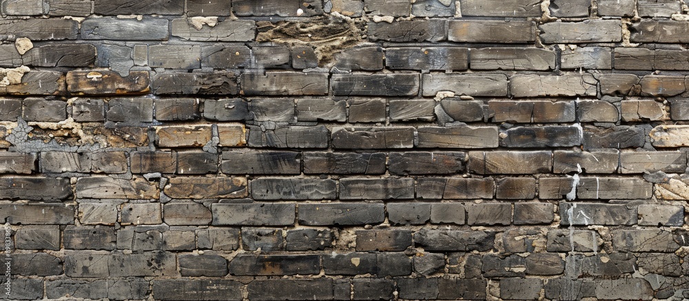 Poster background with brick wall featuring straight masonry includes copy space image