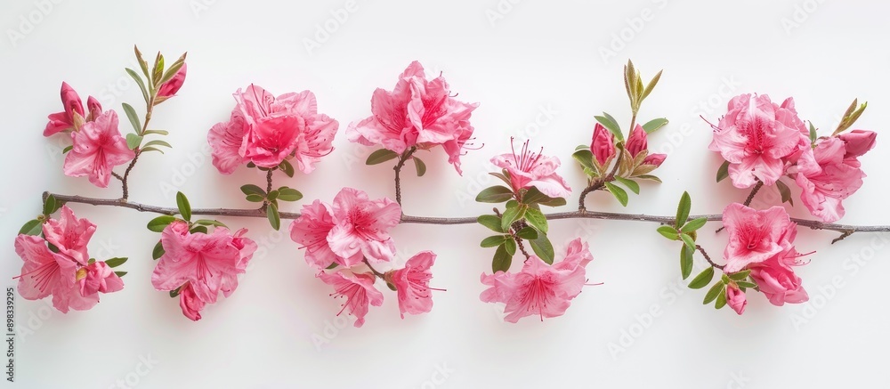 Aufkleber a bright spring azalea decoration set against a white backdrop with ample copy space image