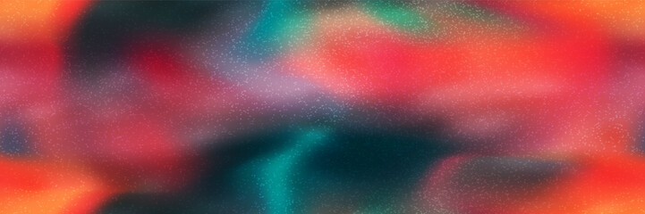 Red, orange and teal watercolor seamless gradient with paper texture. Vintage ombre bg. Liquid color transitions in abstract vector pattern