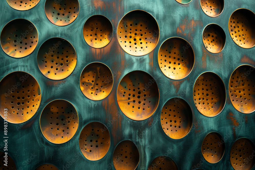 Aufkleber elegant and modern metallic pattern with a luminous gradient blend of cyan and bronze,