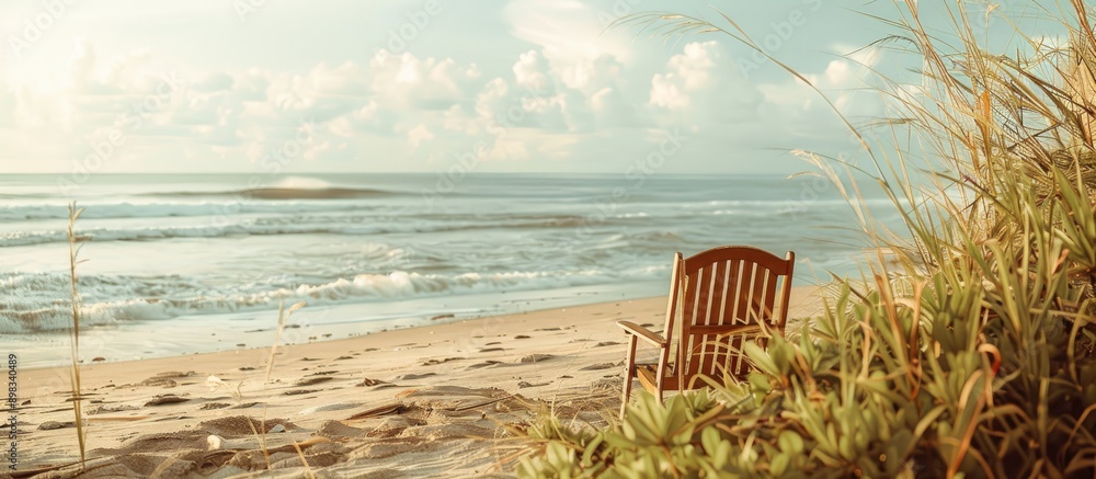 Poster beach setting with copy space image