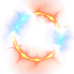 Fiery Energy Ring on transparent background