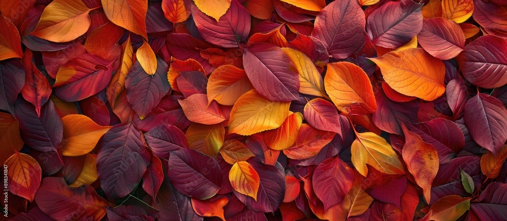 Poster beautiful autumn leaves create a vibrant colored background with copy space image available