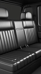 Fototapeta premium The Luxurious Black Leather Rear Seats Provide Comfort and Style in a Sleek, Modern Vehicle