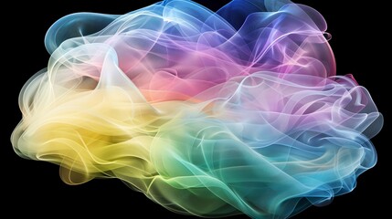 Obraz premium Abstract background forming colorful wavy shapes resembling smoke or clouds