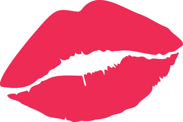 Red lips. Female mouth icon. Vector illustration