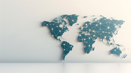 Global Business Expansion Concept with World Map and Connecting Lines