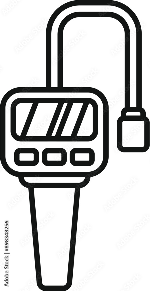 Poster nitrate tester is showing concentration level using electronic device icon outline vector
