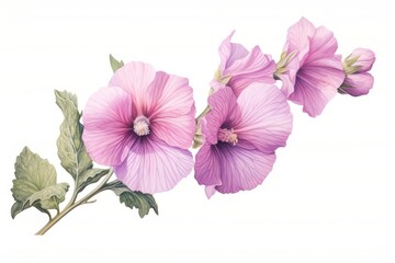Fototapeta premium Hollyhock hibiscus blossom flower.